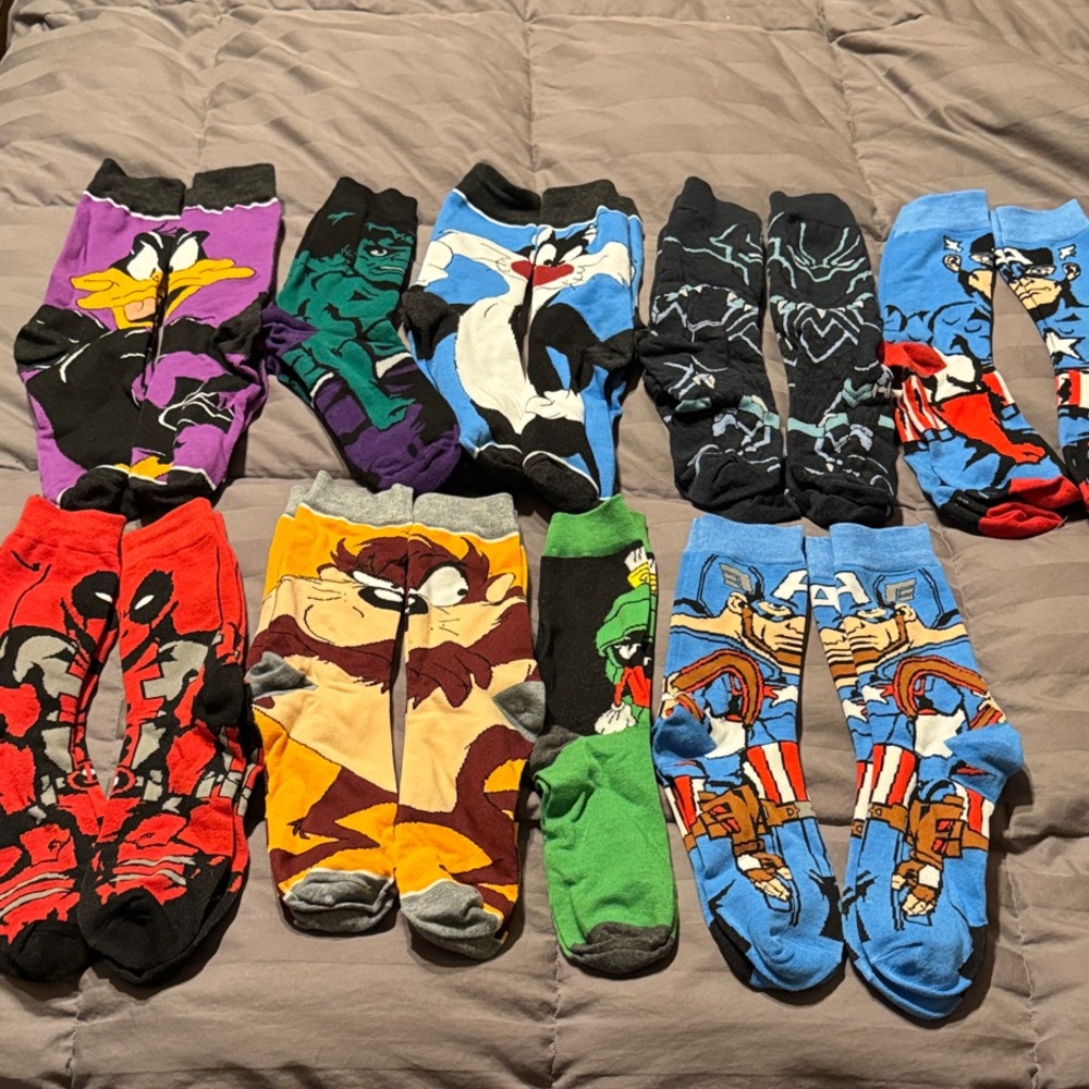 Colorful Cartoon/Comic Character Socks Set